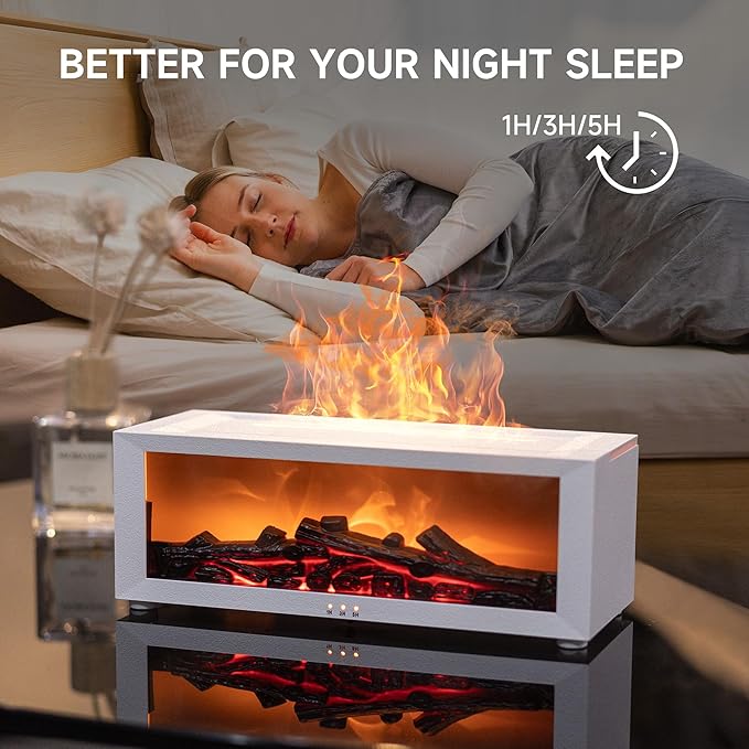 Fireplace Flame Air Diffuser Humidifier, 7 Colors Aromatherapy Essential Oil - Image 3