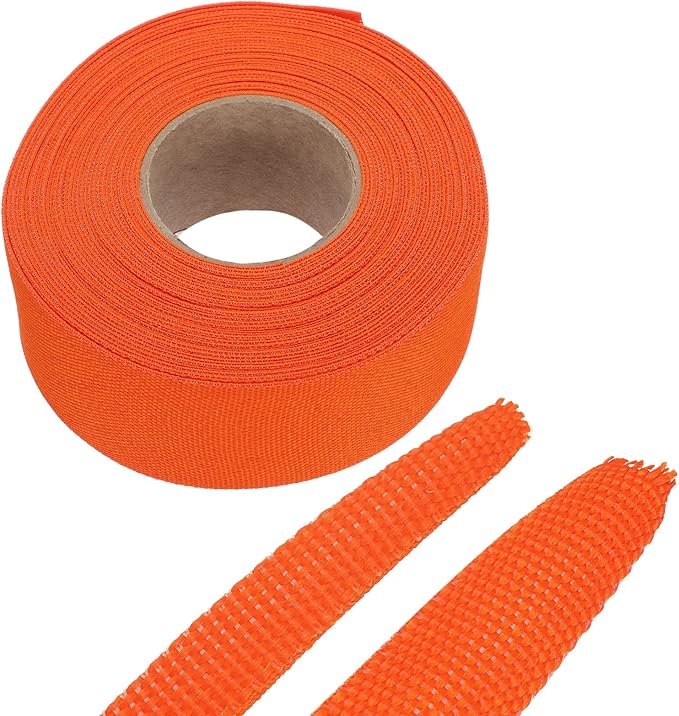 MECCANIXITY Braided Cable Sleeves Heat Shrinkable Fabric Sleeving, 1 3/8" 40ft by MECCANIXITY