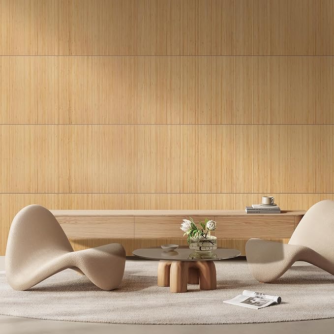 OUZUGIE 2 Pack 96x24 Inch Natural Bamboo Wall Panel – Twinned Carbides Pole - Image 9