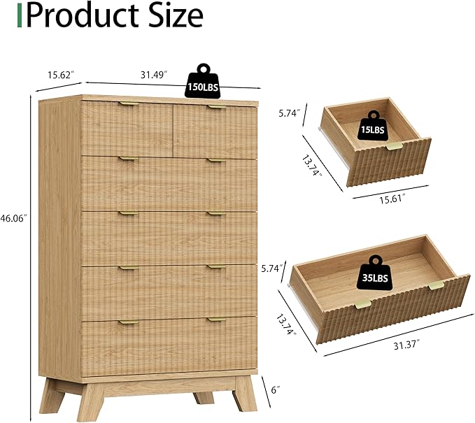 Fluted Dresser for Bedroom - Image 2