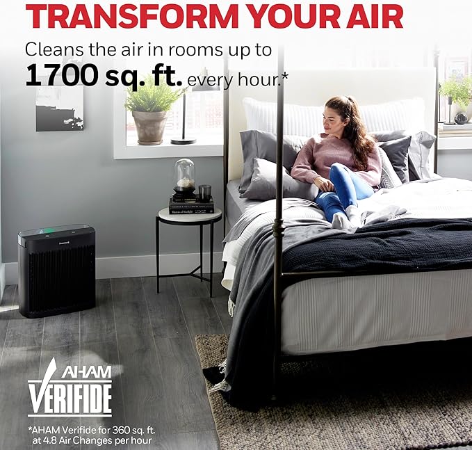 Honeywell HEPA Air Purifier for Home, 1733 Ft² Rooms in 1 hour, Air Quality - Image 9