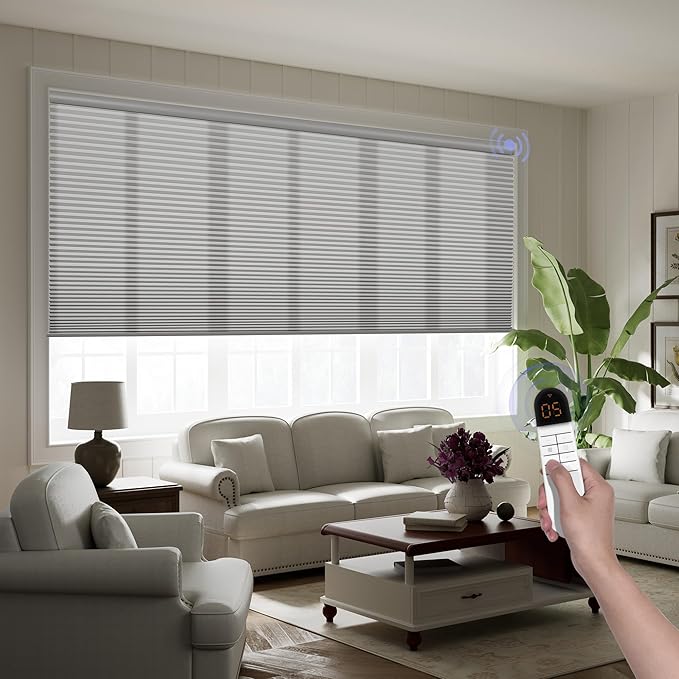 Boolegon Motorized Blinds with Remote, Light Filtering Smart Blinds, Automatic by Boolegon