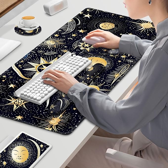 Gaming Mouse Pad, Large Desk Mat, Cute Desk Pad Protector, 4in1 XXL Mousepad + - Image 9