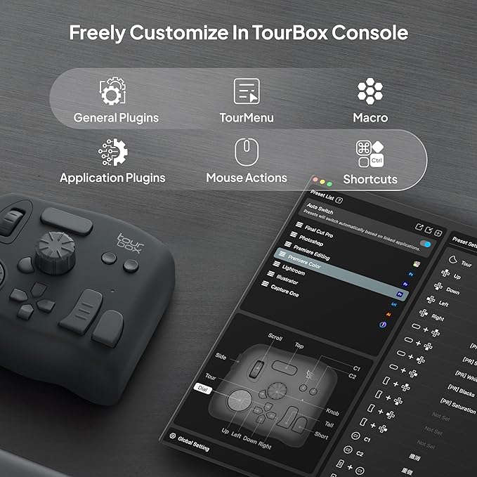 TourBox NEO - Customizable Editing Controller, Photo Color Grading Illustration - Image 6