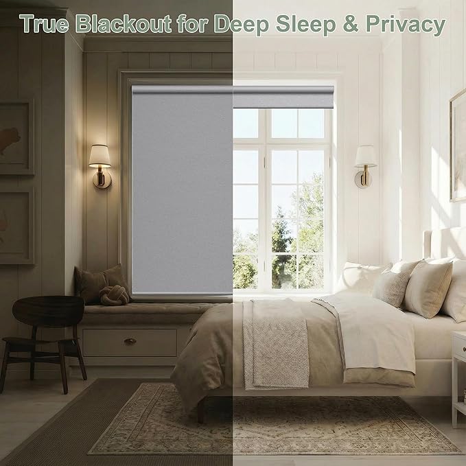 Zshine Motorized Blackout Window Blinds Customize Width Remote Control Wireless - Image 3