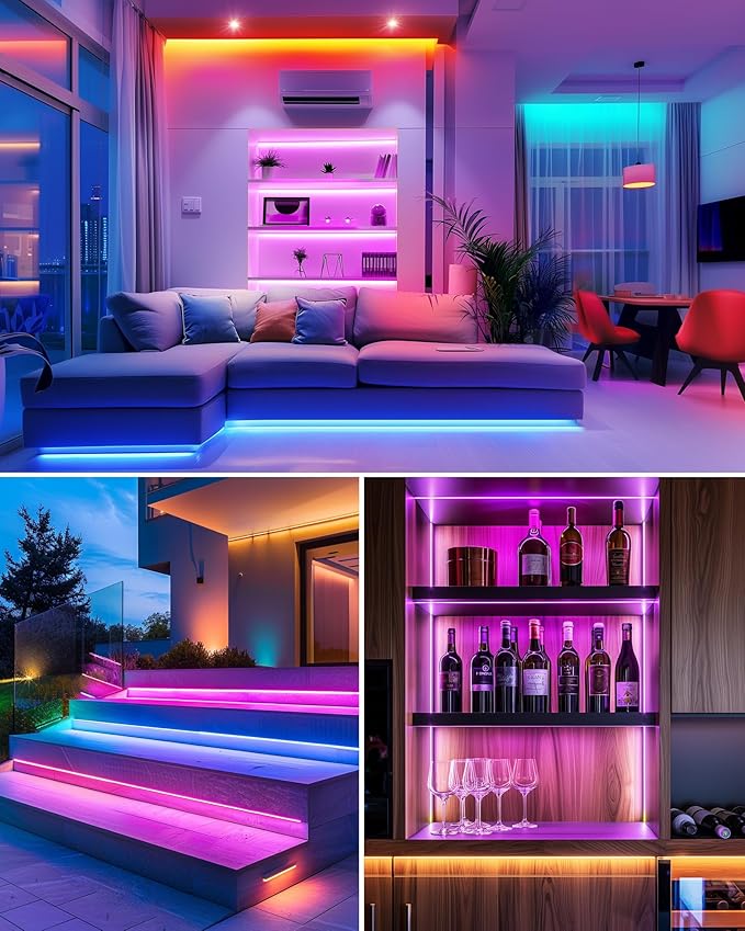 HitLights LED Strip Lights, 4 Pre-Cut Waterproof RGB Small LED Light Strip Kit - Image 9