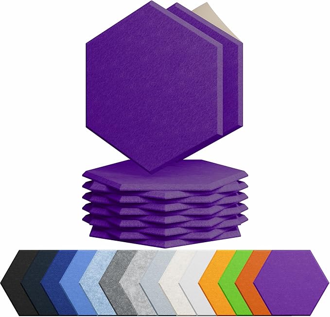 Amantech 12 Pack Acoustic Panels Self Adhesive Sound Proof Foam, High Density by Amantech