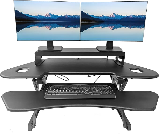 Rocelco 46" Height Adjustable Corner Standing Desk Converter - Image 2