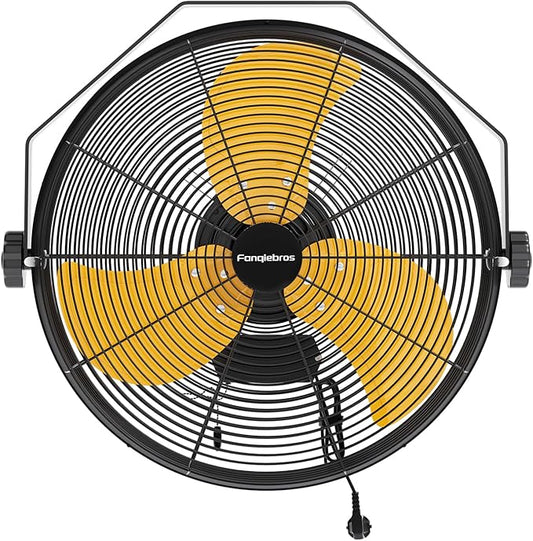 Fanqiebros 4580 CFM 18 inch High Velocity Wall Mounted Fan, 3-Speed Metal Fan by Fanqiebros