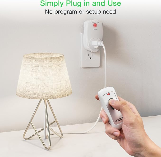 Remote Control Outlet, TESSAN Wireless Electrical Plug Switch - Image 2