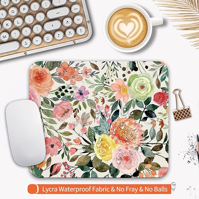 Armanza Square Mouse Pad Watercolour Floral, Personalized Premium-Textured - Image 3
