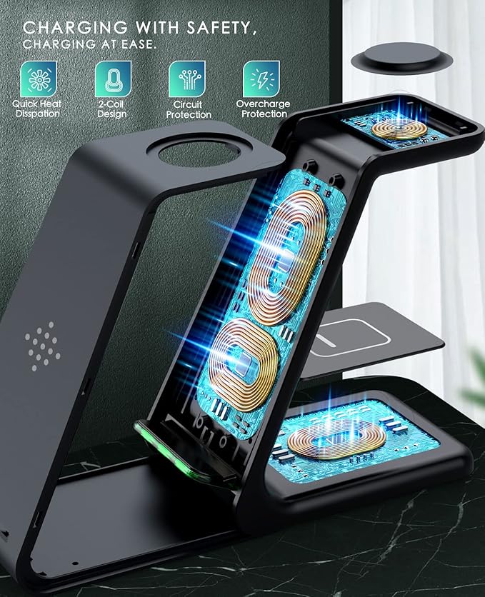 3 in 1 Wireless Charging Station, 2026 Upgraded Fast Desk Charger Station - Image 5