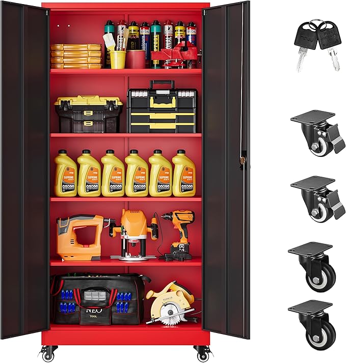 SISESOL 75" Tall Metal Storage Cabinet by SISESOL