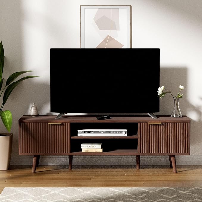 YLGJ&TIDY Modern Wood TV Stand Up to 60'', Universal Entertainment Center - Image 2