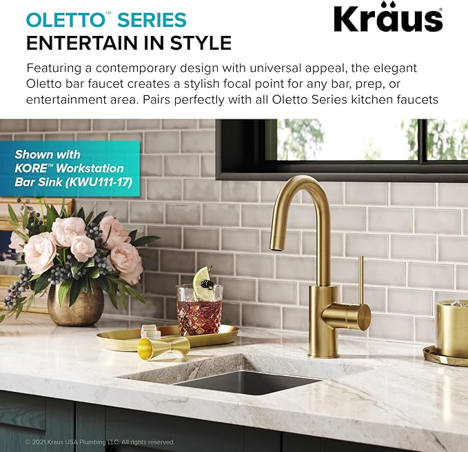KRAUS Oletto Single Handle Kitchen Bar Faucet - Image 2