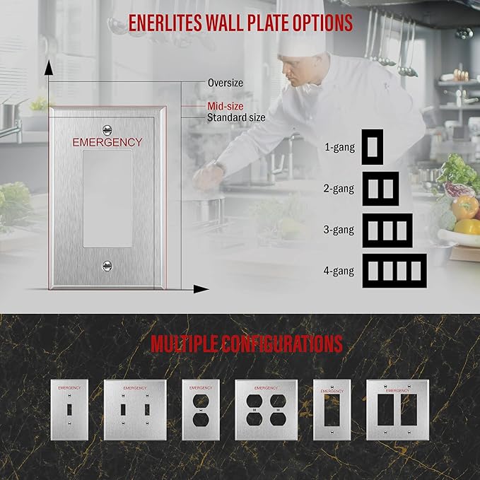 ENERLITES Decorator Switch or Outlet Metal Wall Plate - Image 3