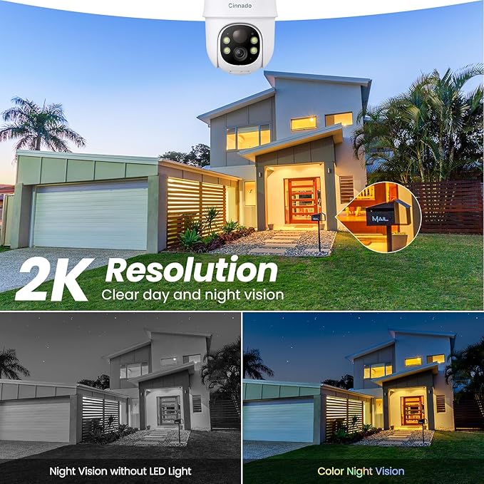 Cinnado 2K Cameras for Home Security-2.4G WiFi Outdoor Camera Wireless - Image 4