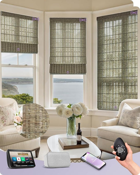 Graywind Smart Natural Roman Shades Compatible by Graywindbeyondshading