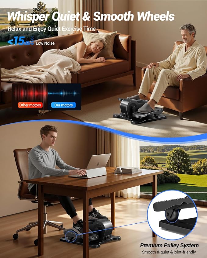 Under Desk Elliptical Machine, Electric Seated Pedal Exerciser, Min Leg - Image 5