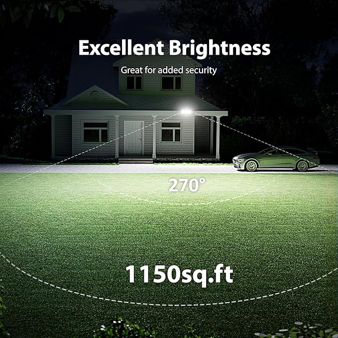 Onforu 2 Pack 75W LED Motion Sensor Outdoor Lights, 7000LM Dusk to Dawn Outdoor - Image 4