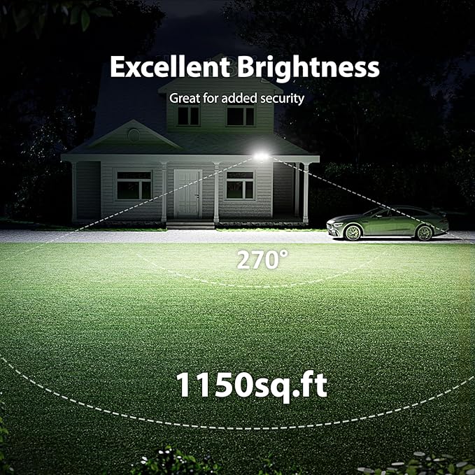 Onforu 2 Pack 75W LED Motion Sensor Outdoor Lights, 7000LM Dusk to Dawn Outdoor - Image 4