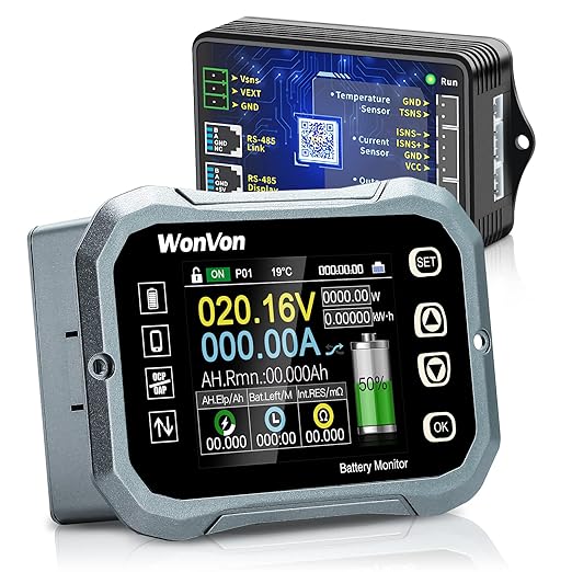 WonVon Battery Monitor with Shunt 400A 0V-120V Battery Monitor by WonVon
