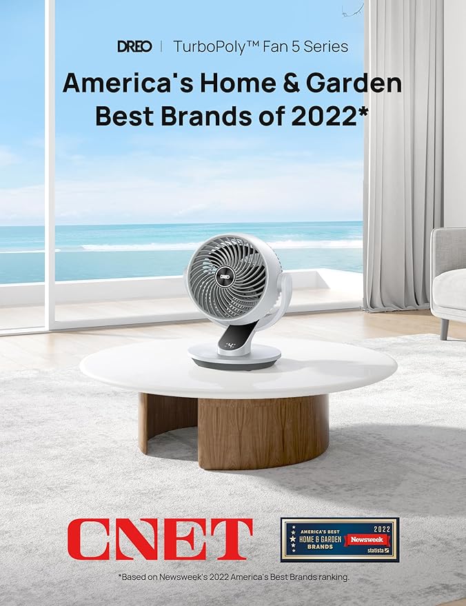 DREO Oscillating Fan for Bedroom, 13 Inch Quiet Table Fans for Home Whole Room - Image 2