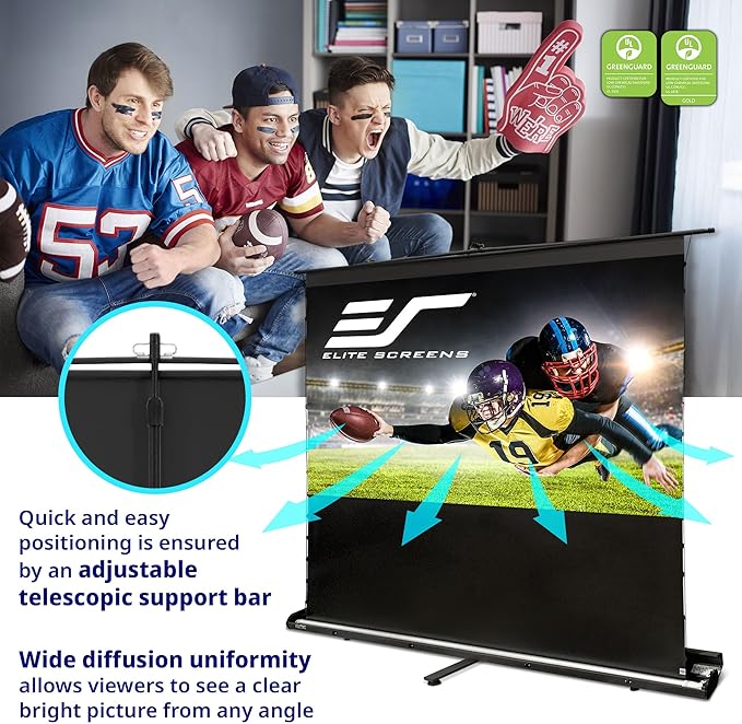 Elite Screens ezCinema Tab-Tension CLR 5, 123-inch Portable Floor-Rising UST - Image 3
