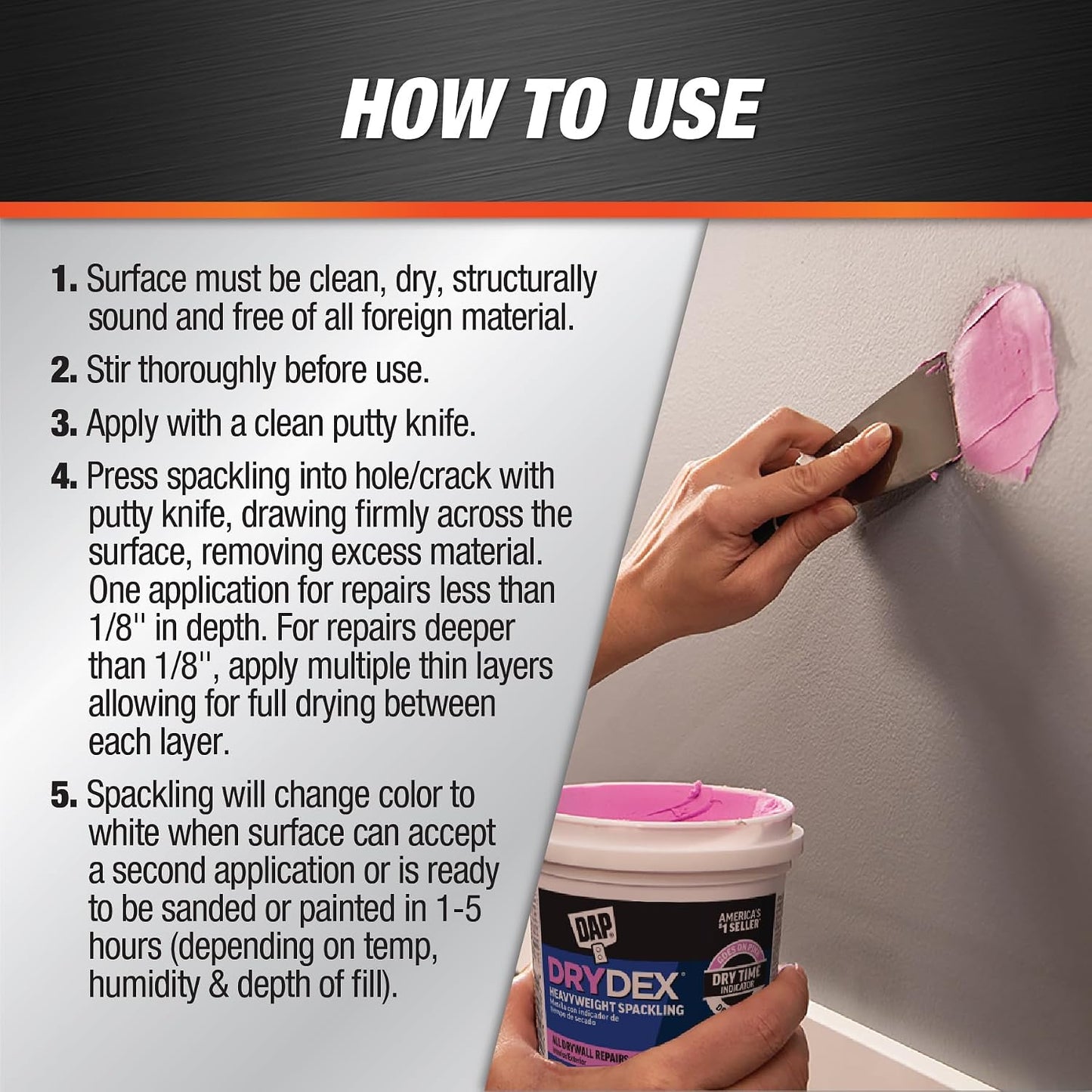 DAP DryDex Dry Time Indicator Spackling, Pink/White, 8 Oz (7079812328)