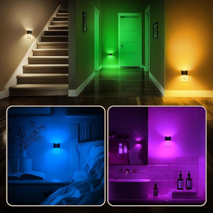 DORESshop LED Night Light, RGB Night Lights Plug into Wall, 3 Level Brightness - Image 4
