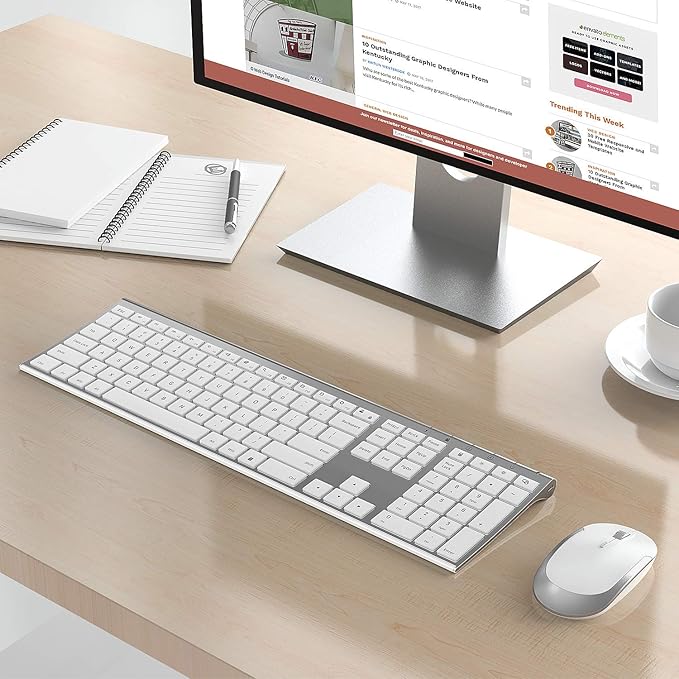 Wireless Keyboard and Mouse, Vssoplor 2.4GHz Rechargeable Compact Quiet - Image 7
