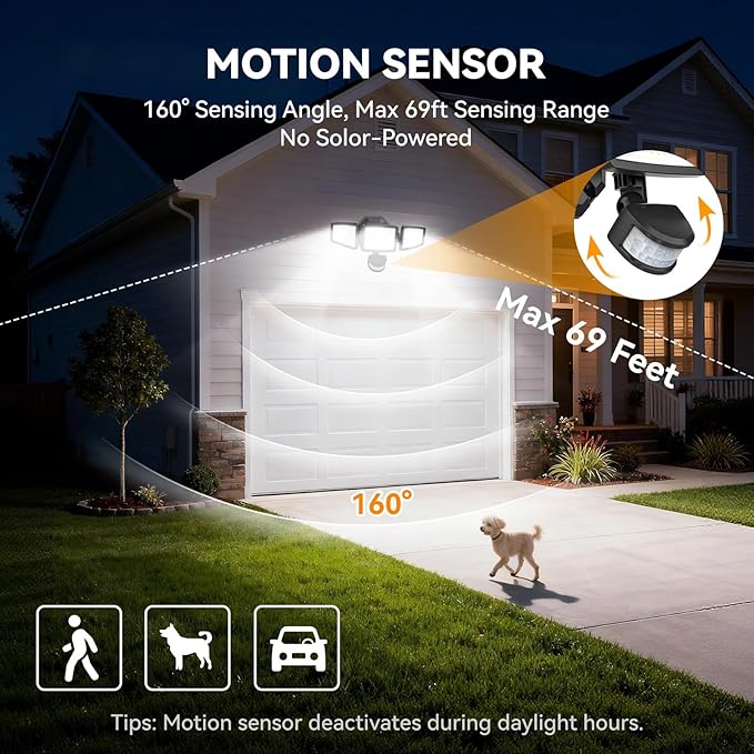 PURICH LED Security Lights Motion Sensor Light Outdoor, Waterproof, Flood Light - Image 3