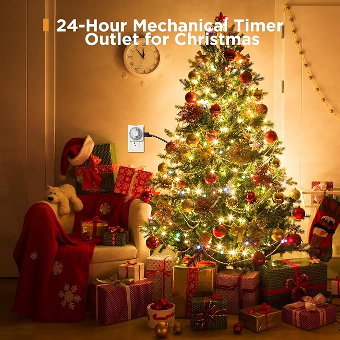 G-Homa Timers for Electrical Outlets, 24 Hour Indoor Plug-in Mechanical Timer - Image 5
