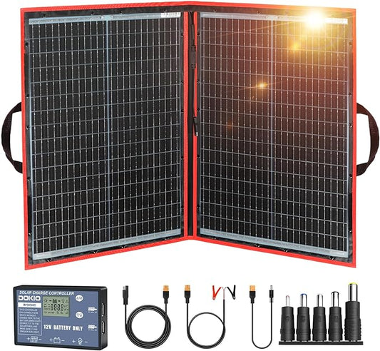 DOKIO 100W Portable Foldable Solar Panel Kit, by DOKIO