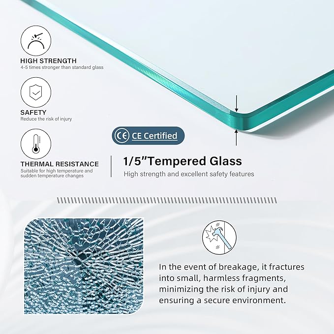 Goodyo 34” X 72” Glass Shower Door Fixed Framed Shower Screen Tempered Glass - Image 6