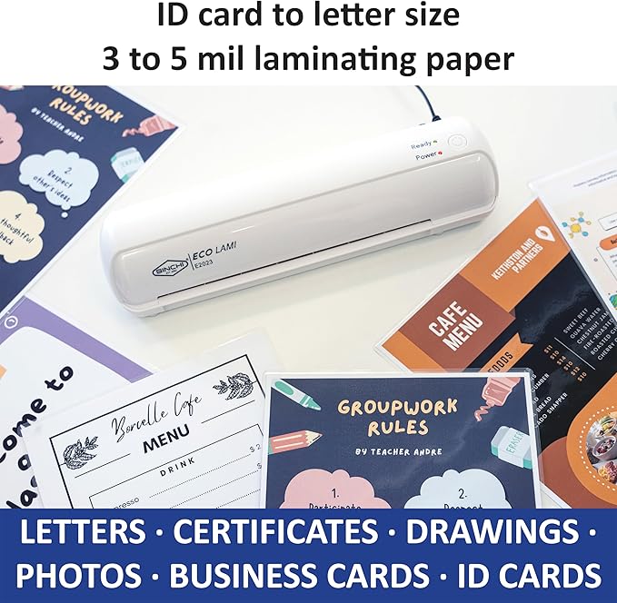 SINCHI 9-Inch Thermal Laminator, 3–5 Mil, 3-Min Warm-Up, Compact Lamination - Image 5