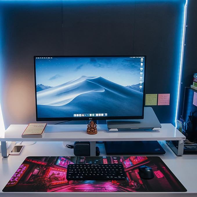 Eflxamz Desk Mat, Japanese Anime Neon Street Desk Pad, Anime City Large Gaming - Image 6