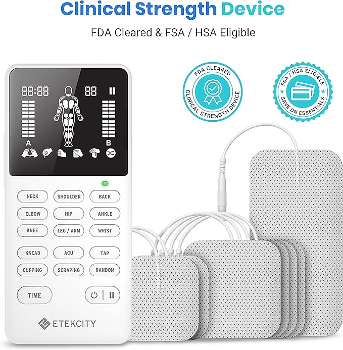 Etekcity 4-Channel Rechargeable TENS Unit, FSA-HSA Eligible Muscle Stimulator - Image 2