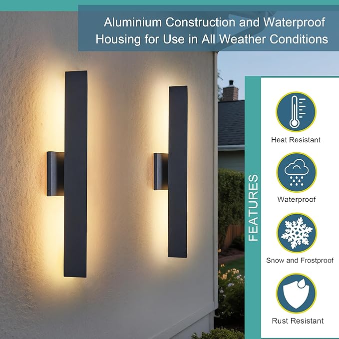 Tarentlight Modern Outdoor Porch Light Patio Lamp in 20W 3000K Integrated LED - Image 4