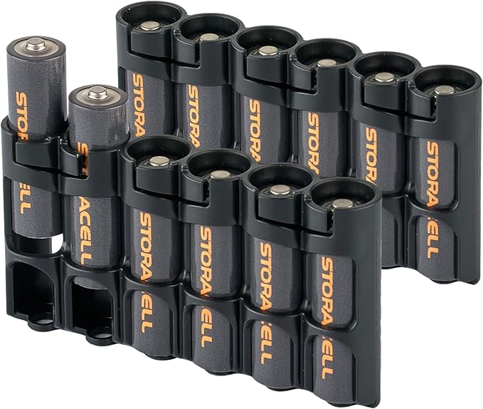 Storacell Slimline AA-6 Battery Storage Caddy and Dispenser, Holds 6 AA - Image 2