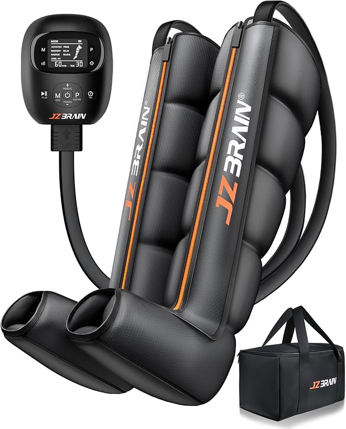 Air Compression Leg Recovery Boots : Dual-Power Sequential Compression System by JZBRAIN