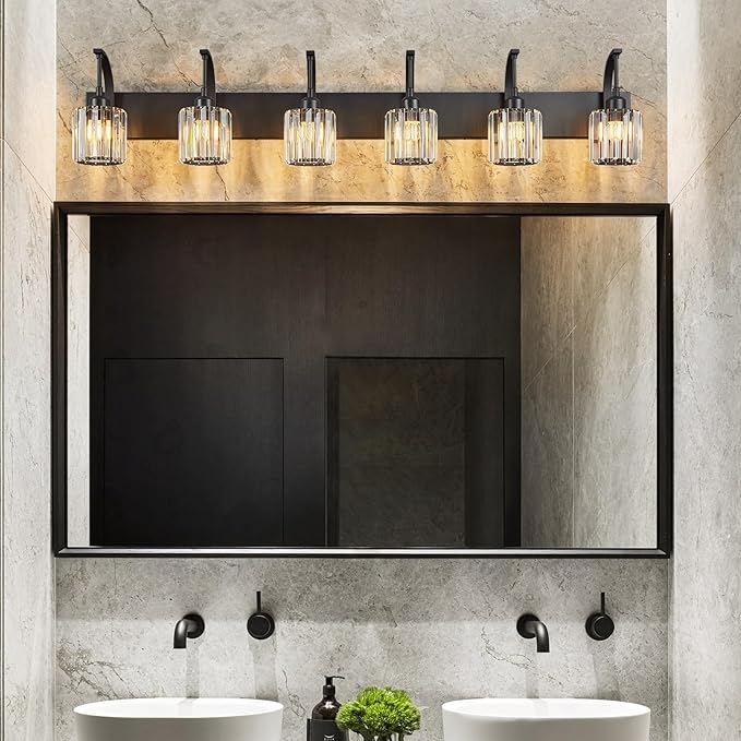 FDPBY 6-Light Crystal Vanity Light, 51.18" Long Over Mirror Lighting - Image 7