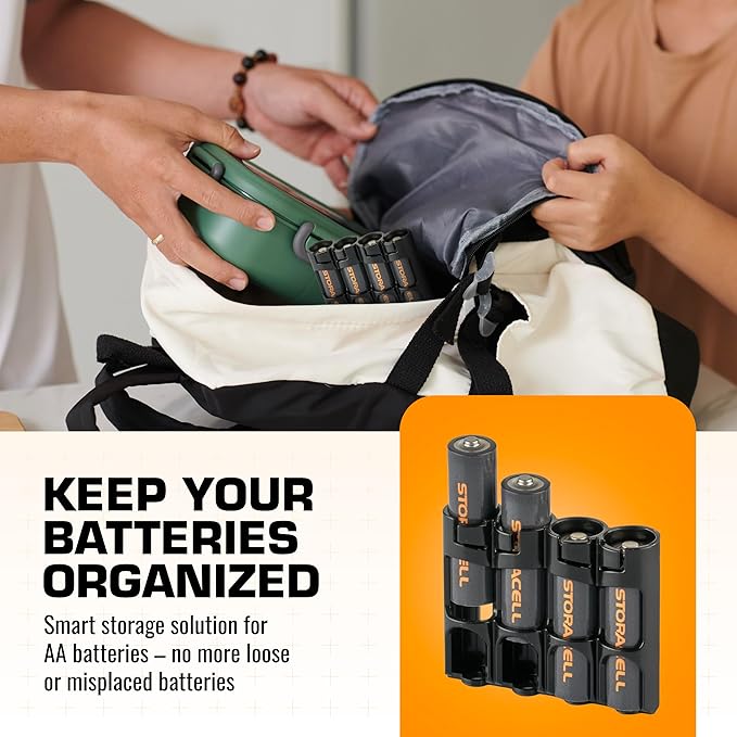 AA Battery Storage Caddy by Storacell, Holds 4 Batteries - Image 3