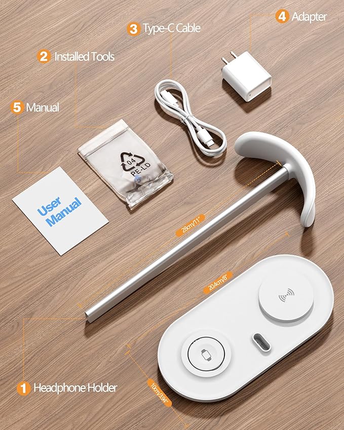Universal Headphone Stand, Magnetic Wireless Charger - Image 8