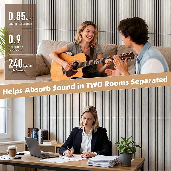 TO-TH Wood-Look Acoustic Wall Panels, 10 Pack 47.2” x 23.6” Sound Panels - Image 4