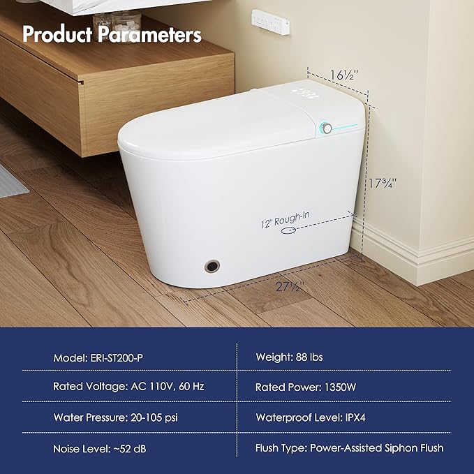 Eridanus Smart Toilet with Bidet Built in, One Piece Bidet Toilet - Image 14