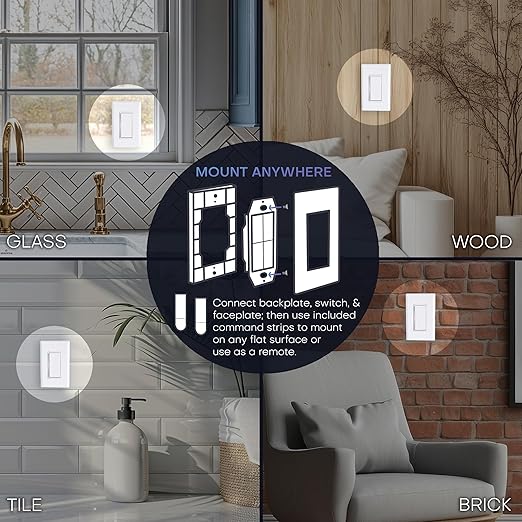 RunLessWire Fan & Light Battery-Free DIY Wireless Light Switch Kit 150ftRF - Image 4