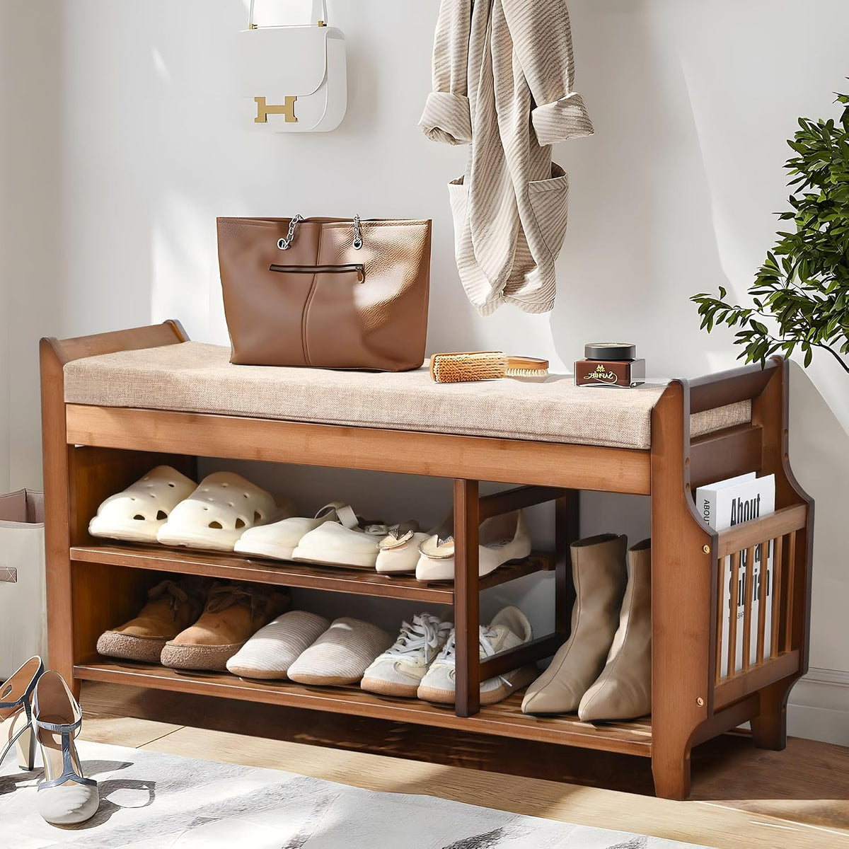 petkaboo shoe bench with hidden drawer and side, main product view