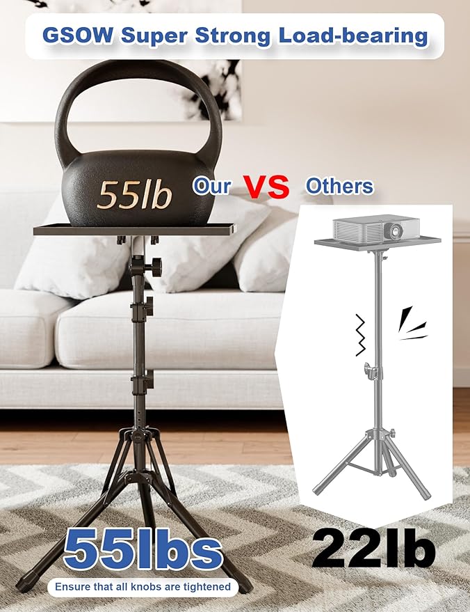 Projector Stand Tripod, Adjustable Height 26 to 56 Inch Laptop Tripod, Laptop - Image 2
