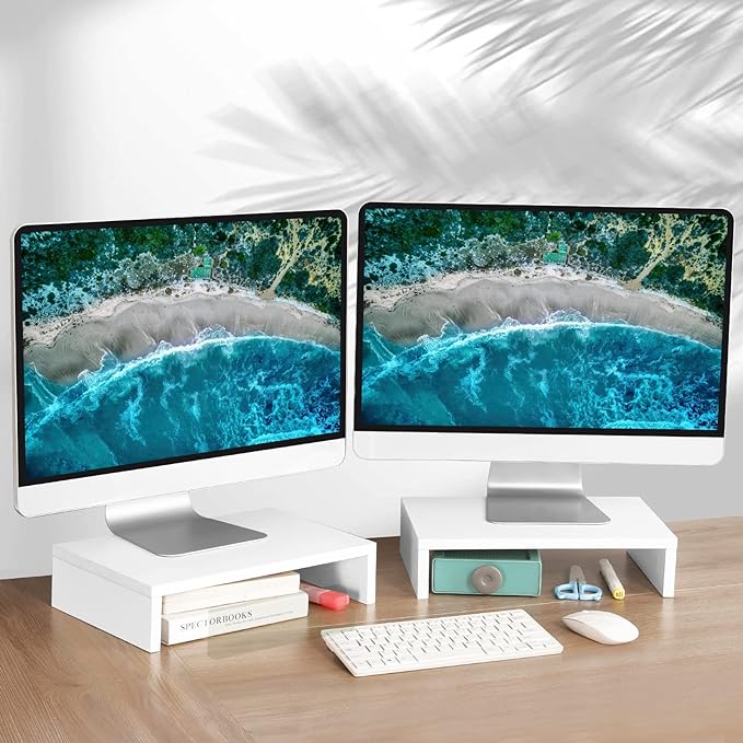 TEAMIX White Monitor Stand Riser - Image 2